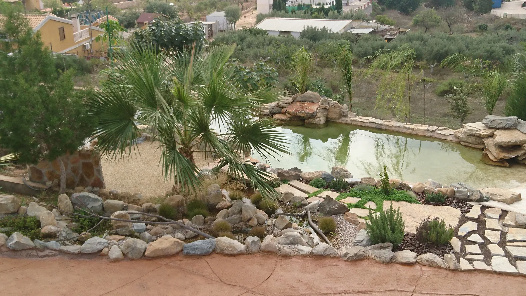 Piscina natural integrada en el paisaje